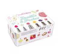 Coffet 6 Douilles inox et 8 poches pâtissières (usage unique) ScrapCooking