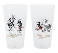 Coffet avec 2 verres en cristal Mickey Mouse Vintage Disney 490 ml G