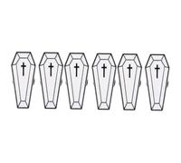 Coffin Brooches Women Red Pearl Wedding Boutonniere Halloween Clothing for Men Gothic Brooch Hat Pin Alloy