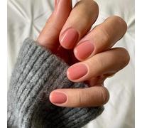 Coffin False Nails French Short Press on Nails Ballerina Acrylic Stick on Nails Pure Color Fake Nails 24pcs for Women and Girls, with solid glue, nail lamp(A)