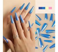 COFFIN FAUX Nails Full Cover Confauts Clous Longs Ballerinas Faux Nails Détachement Appuyez Sur Des Ongles Nails Artificiels Coffin Faux Nails Appuyez Sur Les Ongles Long Ballerin False