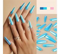 COFFIN FAUX Nails Full Cover Confauts Clous Longs Ballerinas Faux Nails Détachement Appuyez Sur Des Ongles Nails Artificiels Coffin Faux Nails Appuyez Sur Les Ongles Long Ballerin False
