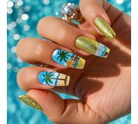 COFFIN Faux Ongles Appuyez Sur Les Fausses Colles Artificielles Sur Les Noix De Conceptions Arbres