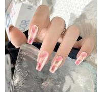 Coffin French Tips Faux Nails Glues Sur Les Ongles Stick On Press Artificial False For Womens And Girls Acrylic Glues Nail For Women Clear