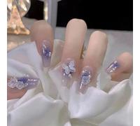 COFFIN PRESSE SUR LES NOURS Faux Ongles Glossy Stick On 12 Taille 24pcs French Tips For Diys Art Decorations Acryliques Glues Pour Les Femmes Clear