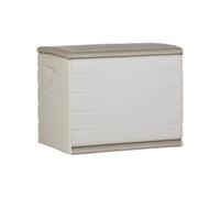 Plastiken Coffre 260l Intérieur/Extérieur Fonctionnel Et Esthétique Cadenassable Avec Roulettes Beige