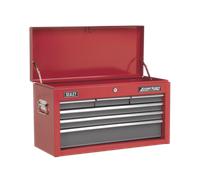 Coffre 6 Tiroir Avec Ball-Bearing Coulisses - Rouge/Gris - Sealey AP2201BB Neuf