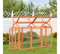 Enclos Animaux Clapier Poulailler Jardin Patio Marron Bois Massif de Pin vidaXL