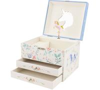 Coffre à bijoux musical - Ulysse - Licorne - 2 tiroirs - Miroir en forme de licorne - Mélodie The Unicorn
