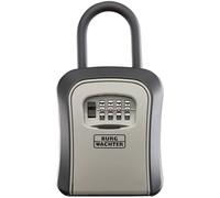 BURG-WÄCHTER coffre à clés amovible avec anse et code 4 chiffres pour l’extérieur et l’intérieur, Sécurisé, Montage mural, Key Safe 50 SB, Noir/gris