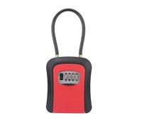 coffre à clés, Coffre-fort à clés portable avec anse amovible, résistant aux intempéries, à code réinitialisable, coffre-fort de sécurité for clés de maison(Red)