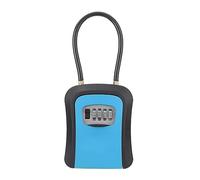 coffre à clés, Coffre-fort à clés portable avec anse amovible, résistant aux intempéries, à code réinitialisable, coffre-fort de sécurité for clés de maison(Blu)