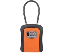 coffre à clés, Coffre-fort à clés portable avec anse amovible, résistant aux intempéries, à code réinitialisable, coffre-fort de sécurité for clés de maison(Oranje)