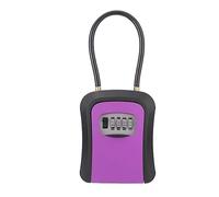 coffre à clés, Coffre-fort à clés portable avec anse amovible, résistant aux intempéries, à code réinitialisable, coffre-fort de sécurité for clés de maison(Purple)