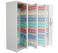 Coffre à clés Mural en Acier avec Serrure de sécurité, Porte-clés et Grande capacité (jusqu'à 400 clés), Couleur Argent.