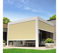 Coffre À Coulisses Pour Pergola Lolite 2,50x2,50 M (Motorisé À Télécommande - Blanc - Écru) Blanc