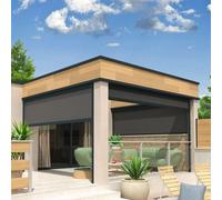 Coffre À Coulisses Pour Pergola Lolite 2,50x2,50 M (Motorisé À Télécommande - Gris Anthracite - Gris Graphite) Gris