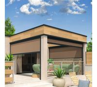 Coffre À Coulisses Pour Pergola Lolite 2,50x2,50 M (Motorisé À Télécommande - Gris Anthracite - Taupe) Gris