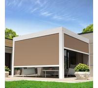 Coffre À Coulisses Pour Pergola Lolite 3,00x2,50 M (Motorisé À Télécommande - Blanc - Taupe) Blanc