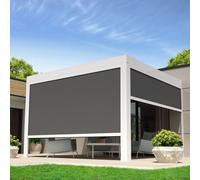 Coffre À Coulisses Pour Pergola Lolite 4,00x2,50 M (Motorisé À Télécommande - Blanc - Gris Graphite) Blanc