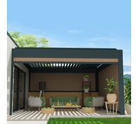 Coffre À Coulisses Pour Pergola Spinelle 2,50x2,50 M (Motorisé À Télécommande - Gris Anthracite - Taupe) Gris