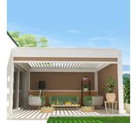 Coffre À Coulisses Pour Pergola Spinelle 3,00x2,50 M (Motorisé À Télécommande - Blanc - Taupe) Blanc