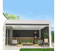 Coffre À Coulisses Pour Pergola Spinelle 4,00x2,50 M (Motorisé À Télécommande - Blanc - Gris Graphite) Blanc