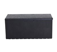 Coffre à Coussins Boîte de Jardin Rangement Fino 340 Litre Rotin / Optique Bois
