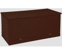 Coffre à coussins Coffre de jardin, poly rotin, 118x56x54cm ~ brun