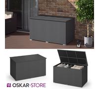 Coffre à coussins coffre de jardin polyrotin 950 L anthracite Oskar XXL