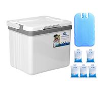 Coffre à Glace et glacières | Bac à Glace Portable de 6 L, isolé, Portable, étanche, congélateur pour Plage, Pique-Nique, pêche, hayon, randonnée, activités de Plein air
