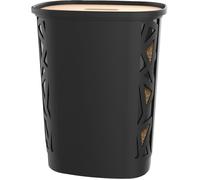 Coffre à granulés - EDA - Jura Montania - 70 L - Roulettes - Capacité 45 kg - Couvercle en bois - 49,5 x 37,9 x H.66,4 cm - Noir