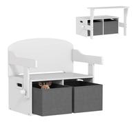 Coffre à jouet - AIYAPLAY - 3 en 1 - ensemble table et chaises avec 2 bacs en tissu amovibles - MDF - 67,5 x 46,5 x 56,7 cm - blanc