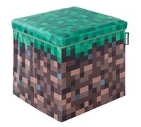 Coffre à Jouet Pliant 2en1 - ROBA - Minecraft - Bloc d'Herbe - 30 x 30 x 30 cm - Rangement et Siège pour Enfants