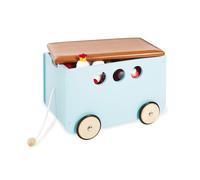 Coffre à jouets avec roues Pinolino Jim Bleu - Bois - Capacité de charge 20 kg bleu TU