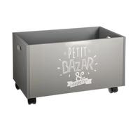 Coffre à Jouets à Roulettes "Petit Bazar" 48cm Gris