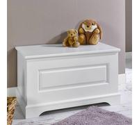 Coffre à jouets bois massif lila blanc TU