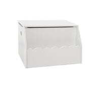 Coffre à jouets coloris blanc en MDF - L. 57,5 x l. 38 x H. 38 cm --