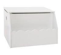 Coffre à jouets coloris blanc en MDF - L. 57,5 x l. 38 x H. 38 cm --