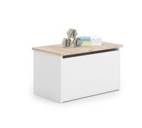 Coffre à jouets Diane blanc chene - 1001JOUETS - Beige - Panneau bois stratifié - Dès 2 ans