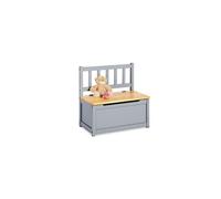 Pinolino - Banc de rangement pour enfants Fenna Gris - Bois massif - Style scandinave moderne