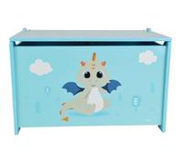 Coffre à jouets Léon le Dragon, en bois pour enfant H. 40 x L. 58 x P. 36 cm
