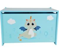 Coffre a jouets en bois LEON LE DRAGON - FUN HOUSE - ± 40 x 58 x 36 cm - Bleu