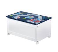 Coffre À Jouets En Bois - Roba - Rennfahrer - Blanc/Bleu - Assise Avec Rangement - 60,32 X 30 Cm Bleu