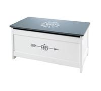 Coffre à jouets en bois ROBA - Rock Star Baby - Couvercle rabattable - Blanc/Gris gris TU