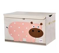 3 Sprouts - Boite de Rangement Jouet Enfant - Coffre à Jouets Bébé et Enfant - Bac de Rangement Pratique et Coloré - Hippopotame