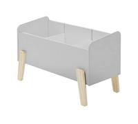 Coffre à jouets laqué gris et pieds bois clair Kiddy