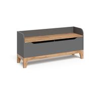 Coffre à jouets Malia 107.2x50cm avec assise Gris/Chêne Artisan Vitalispa 58367