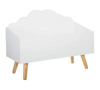 Coffre à Jouets Meuble de Rangement - Atmosphera - Forme Nuage - Coloris Blanc