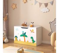Coffre à jouets 'Oleiros' avec couvercle rabattable motif dinosaure 40 x 60 x 30 cm